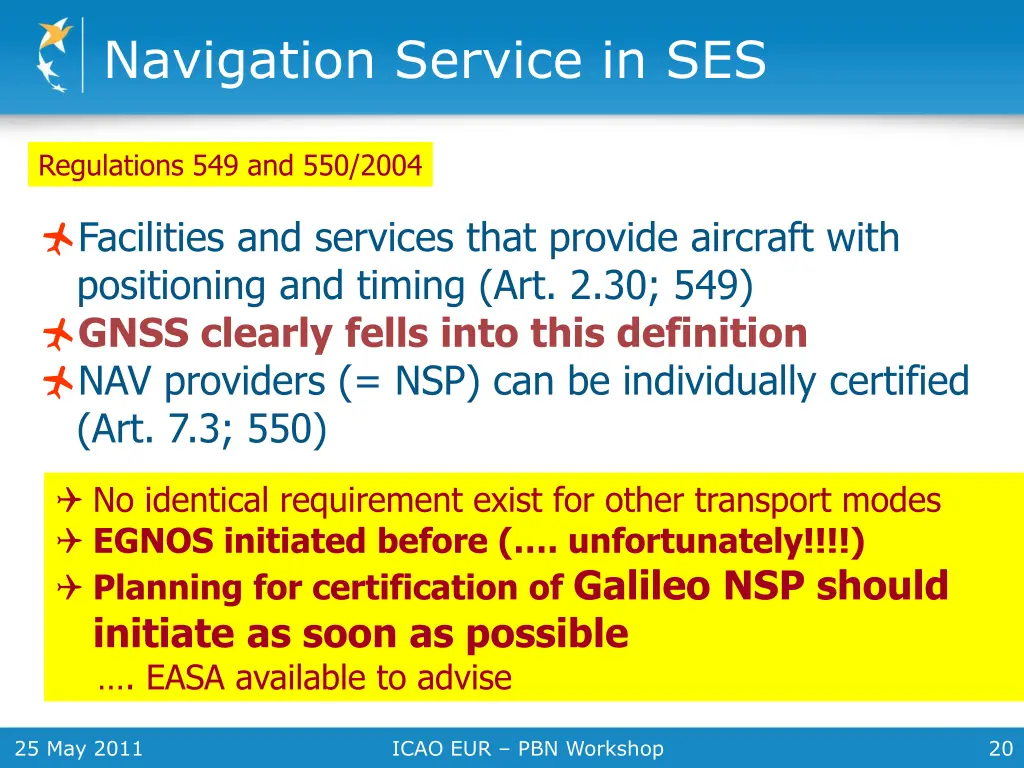 navigation service in ses