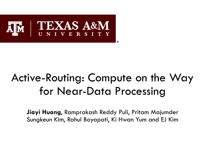 active routing compute on the way for near data