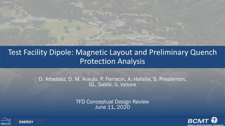 test facility dipole magnetic layout