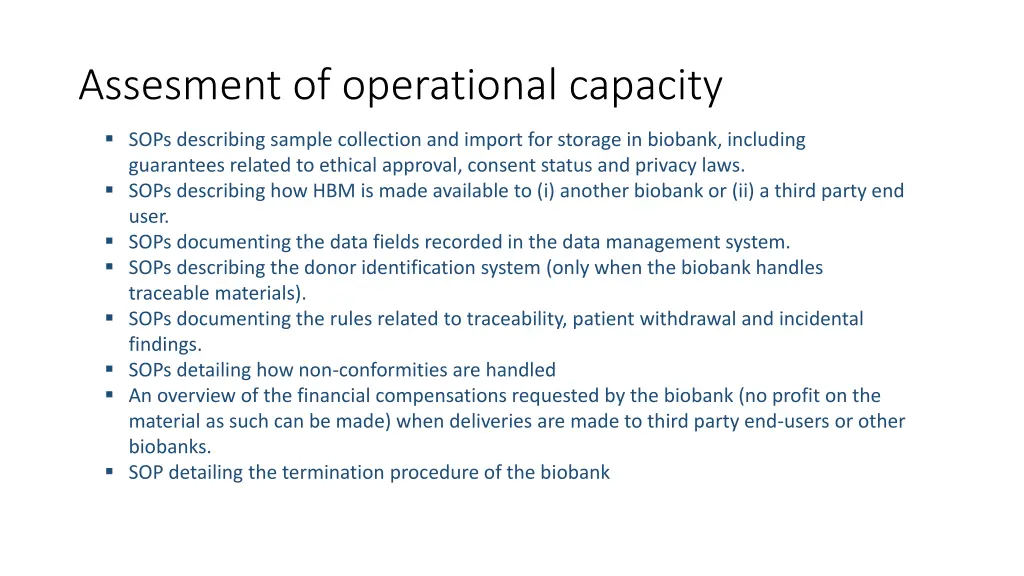 assesment of operational capacity 1