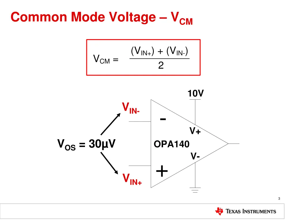 common mode voltage v cm