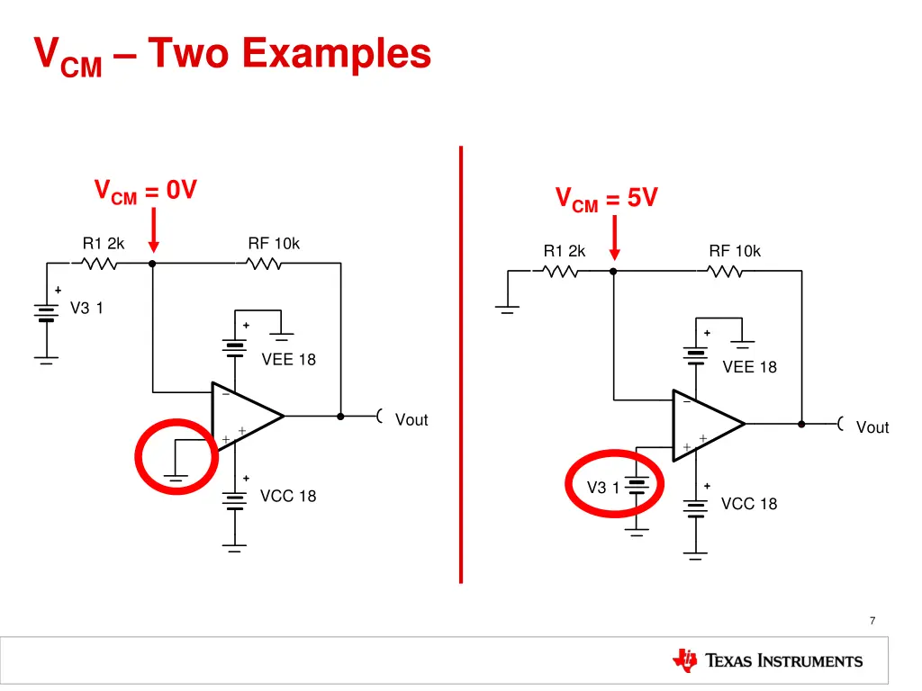 v cm two examples