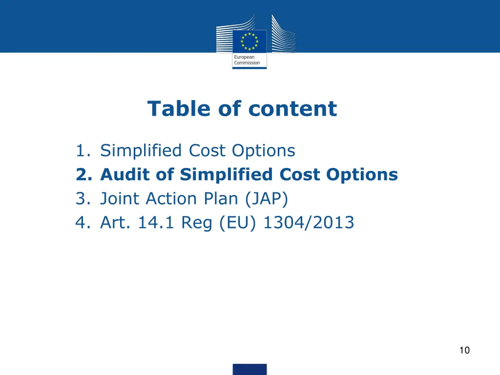 table of content 1