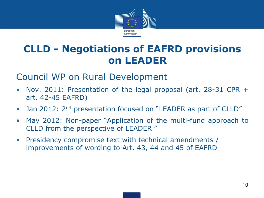 clld negotiations of eafrd provisions on leader