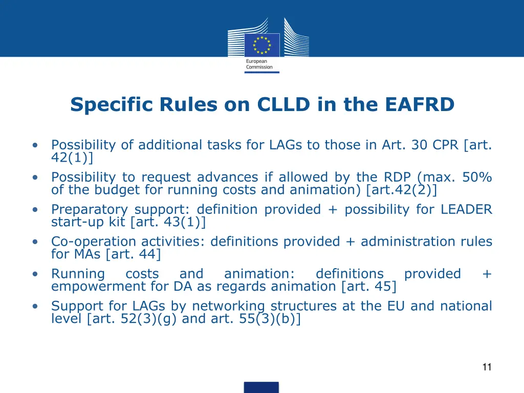 specific rules on clld in the eafrd