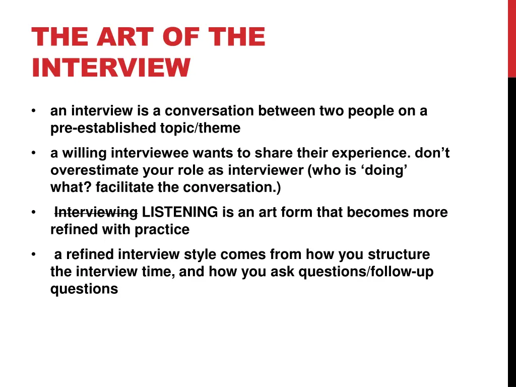 the art of the interview