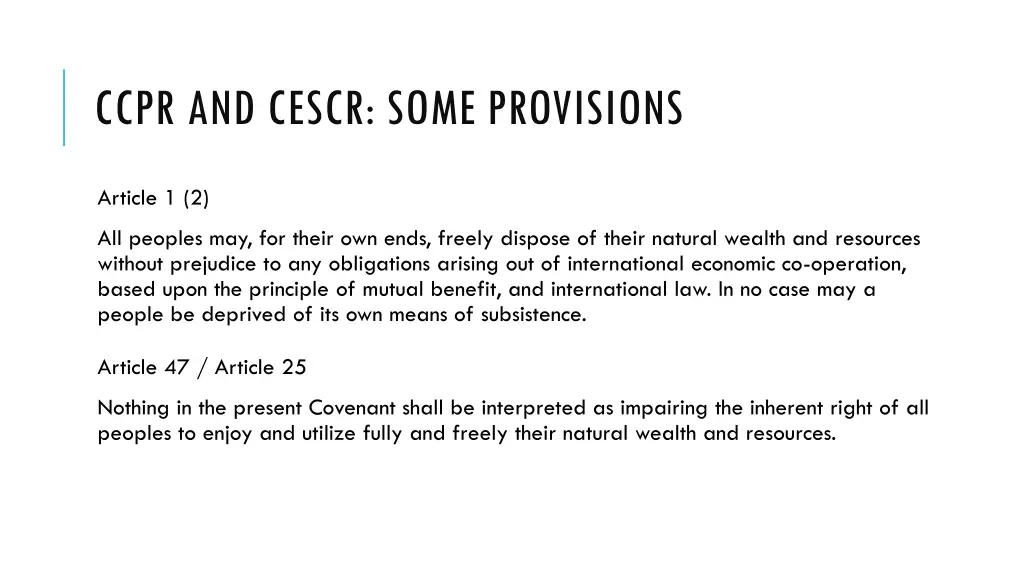 ccpr and cescr some provisions