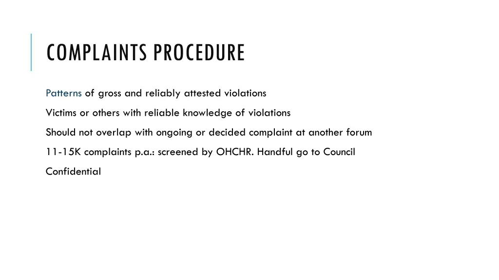 complaints procedure