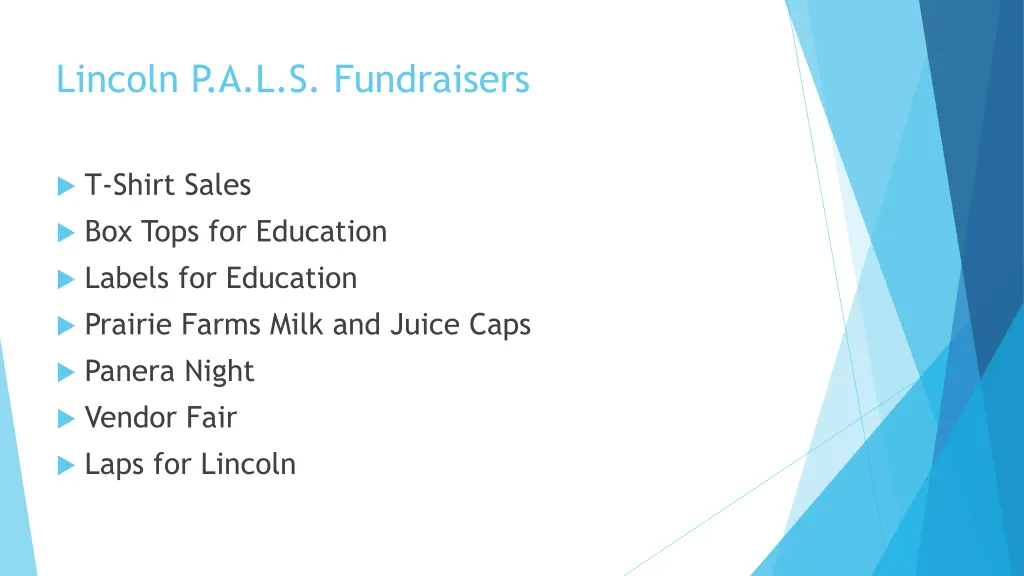 lincoln p a l s fundraisers