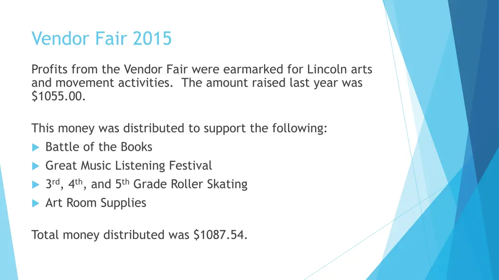 vendor fair 2015