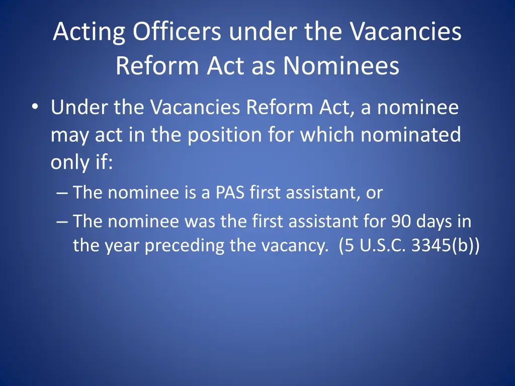 acting officers under the vacancies reform