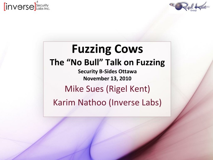 fuzzing cows the no bull talk on fuzzing security