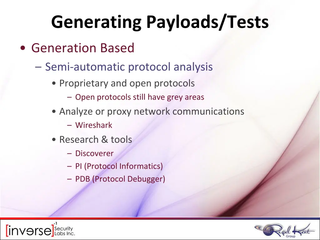 generating payloads tests 1