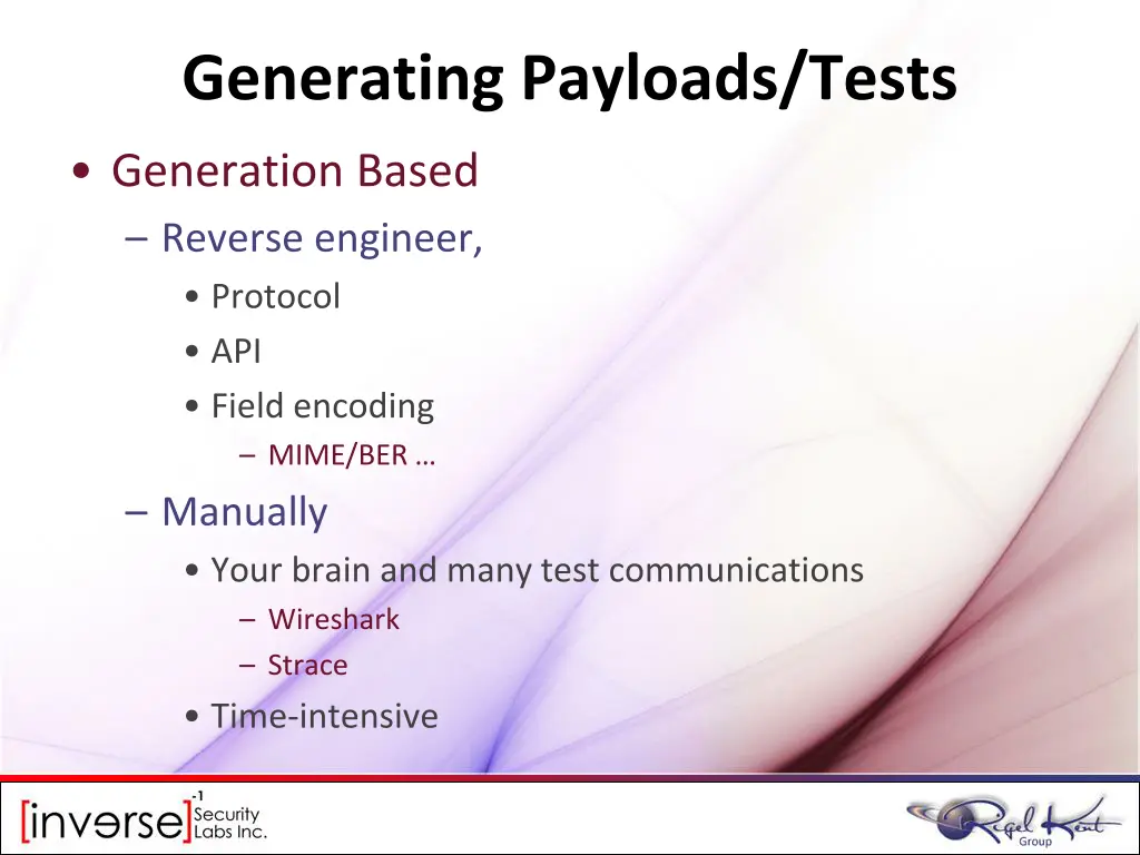 generating payloads tests