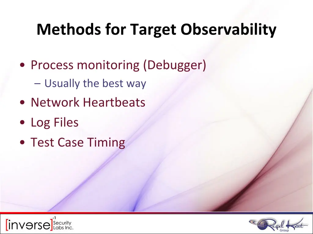 methods for target observability