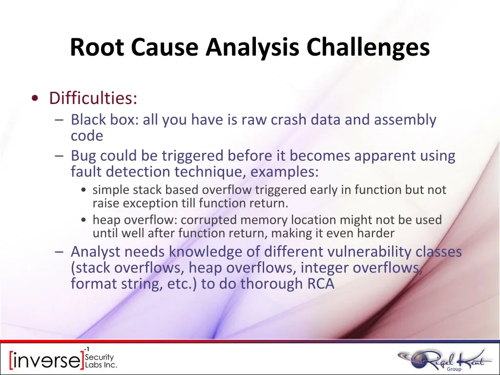 root cause analysis challenges