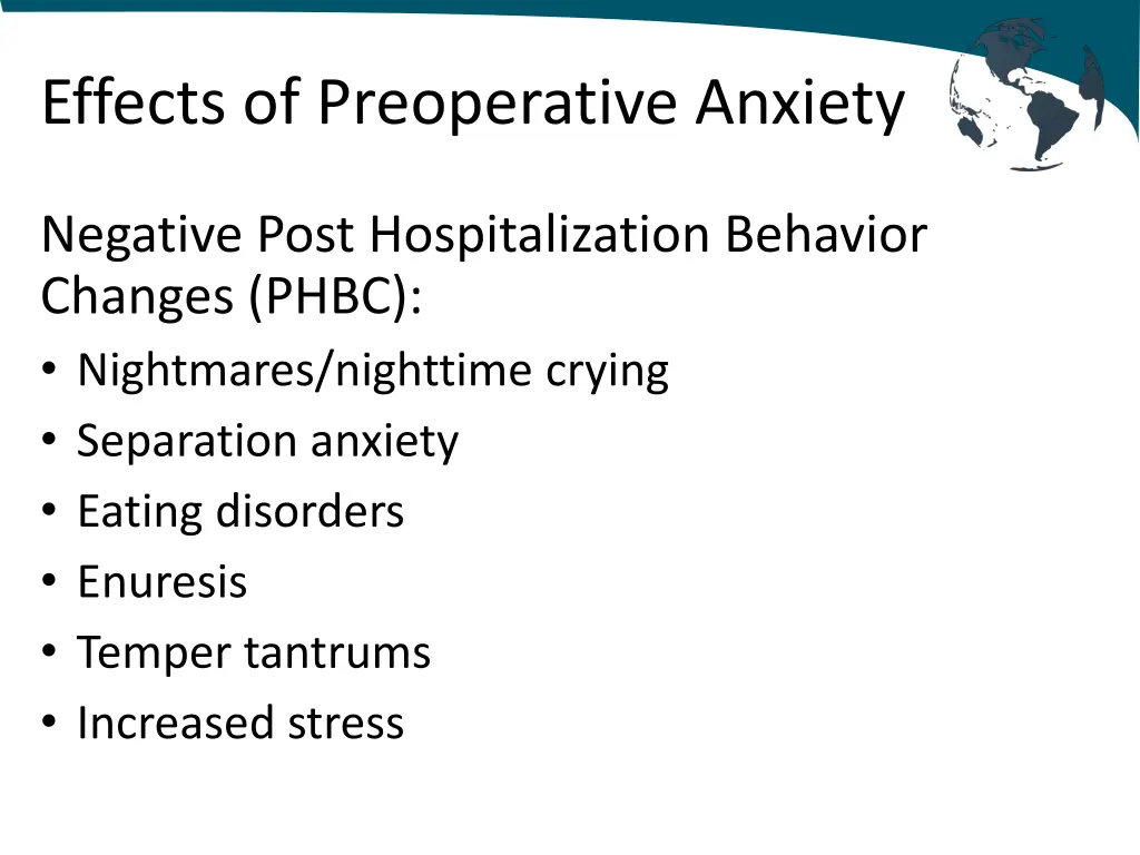 effects of preoperative anxiety