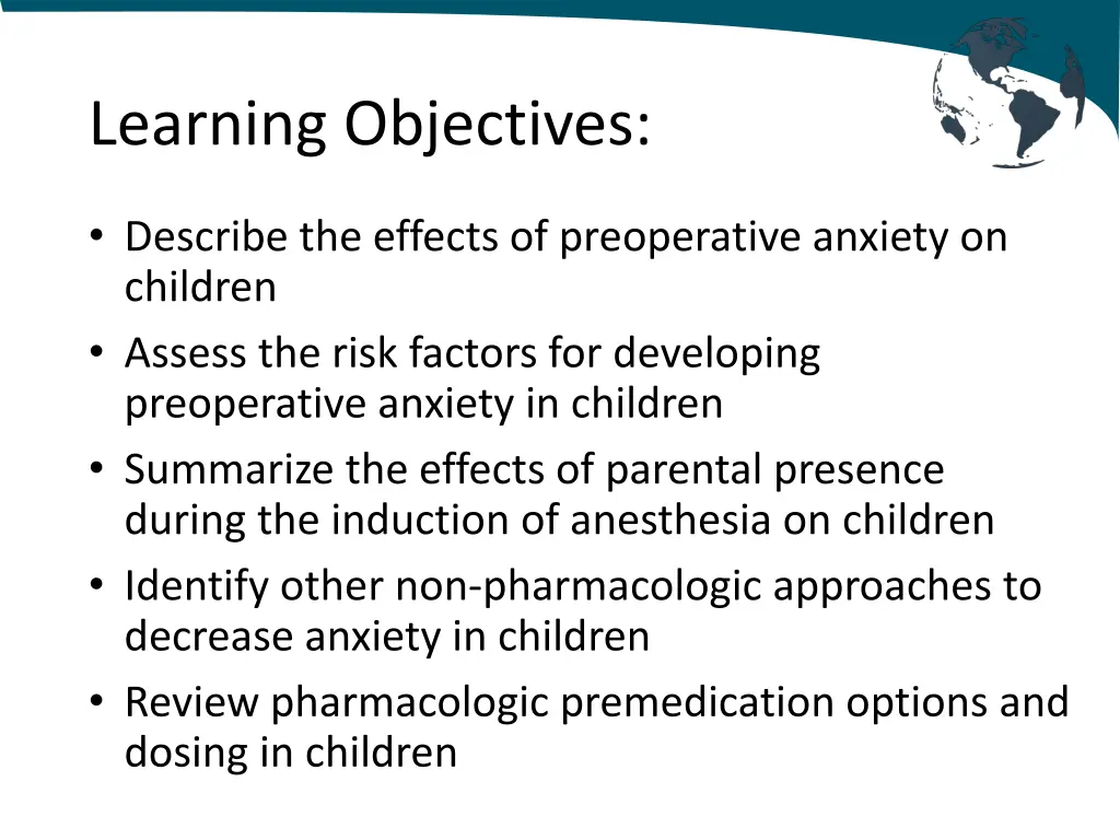 learning objectives