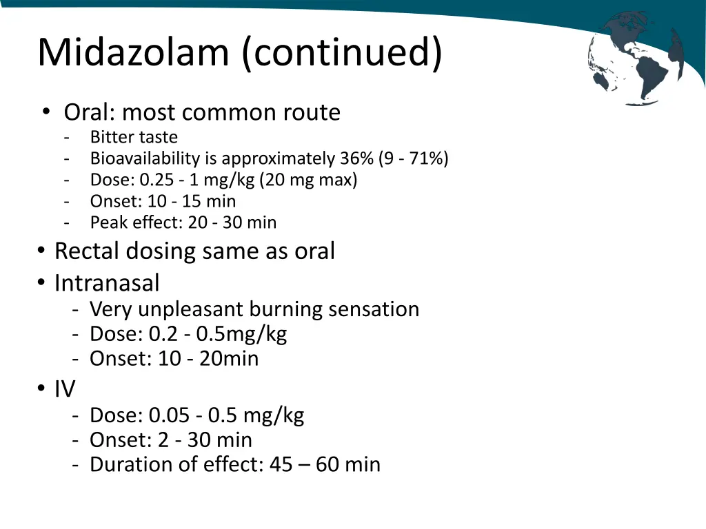 midazolam continued