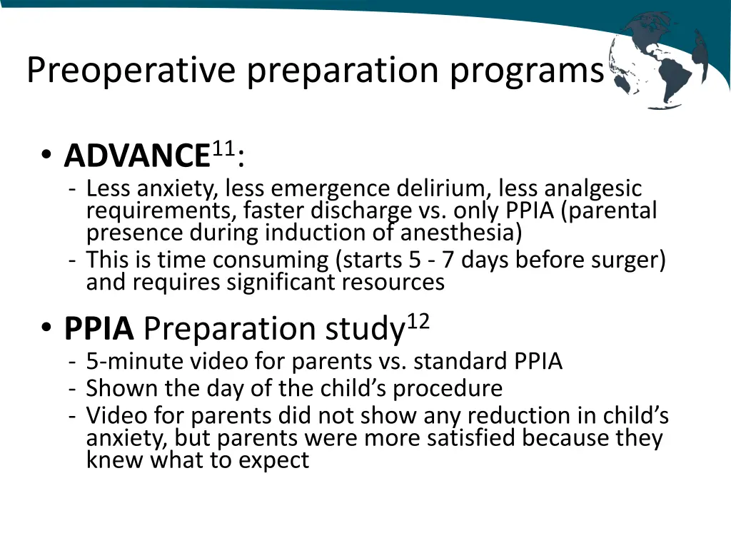 preoperative preparation programs