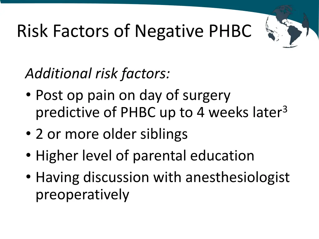 risk factors of negative phbc 1