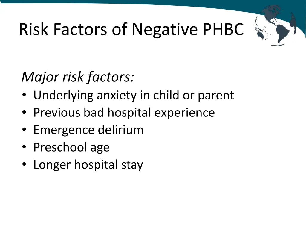 risk factors of negative phbc