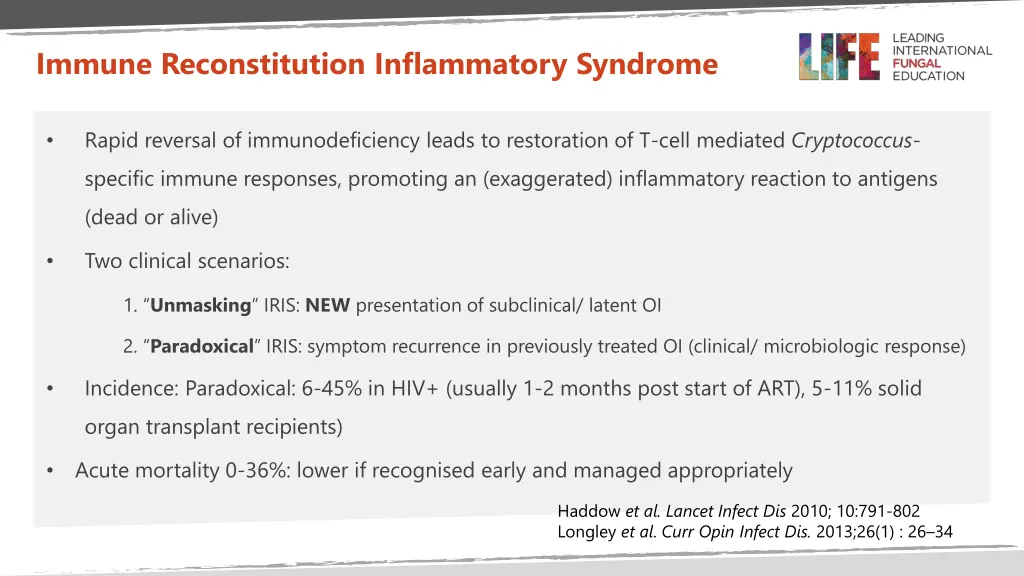 immune reconstitution inflammatory syndrome