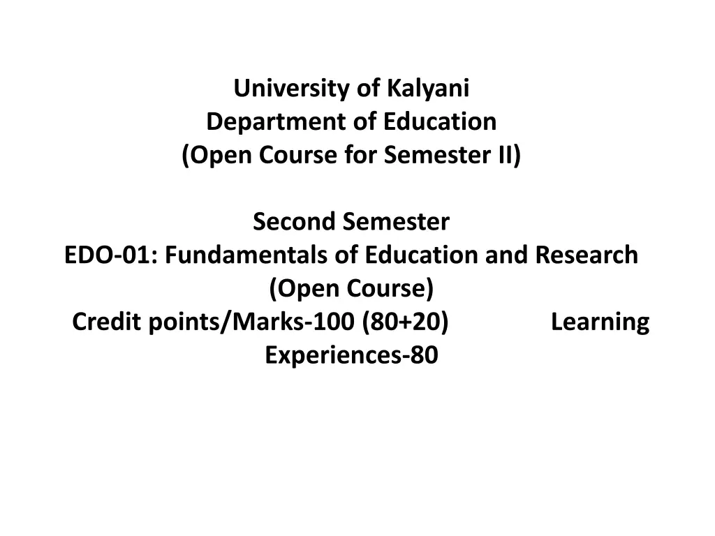 university of kalyani department of education