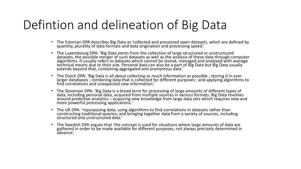 defintion and delineation of big data 2