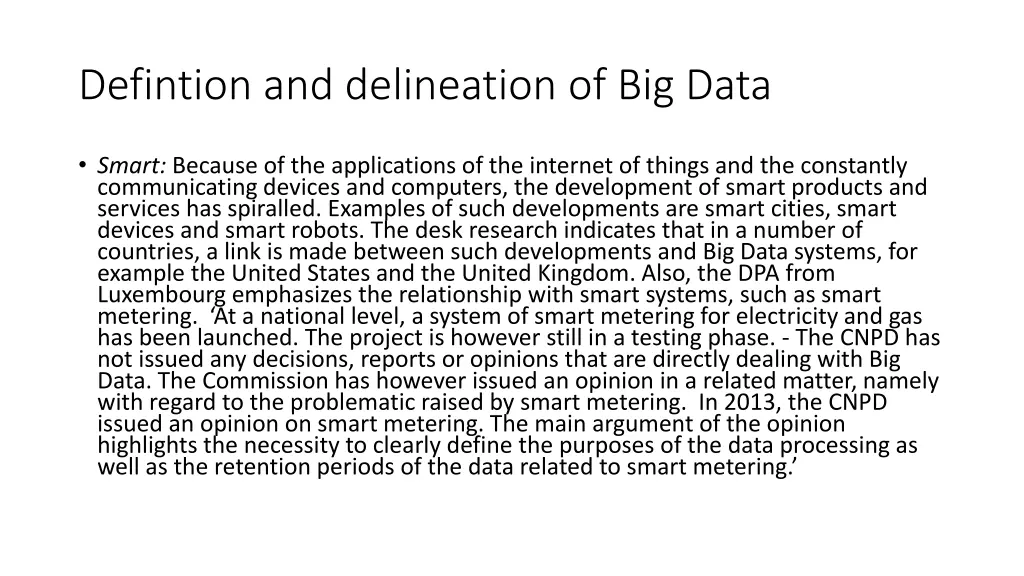 defintion and delineation of big data 6