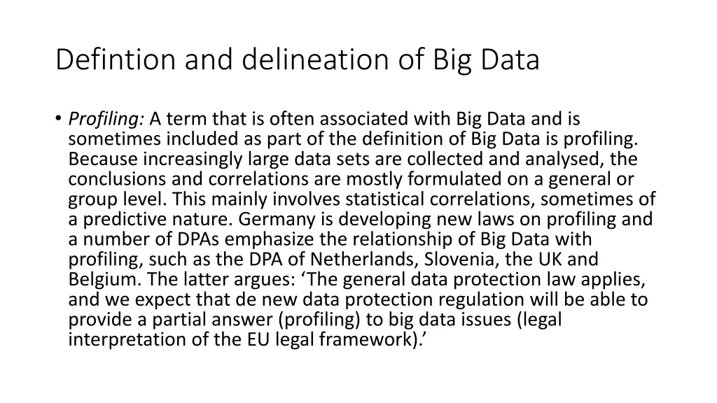 defintion and delineation of big data 7