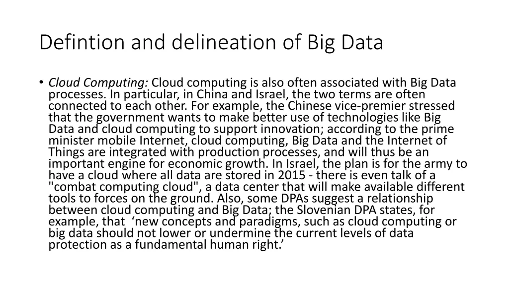 defintion and delineation of big data 9