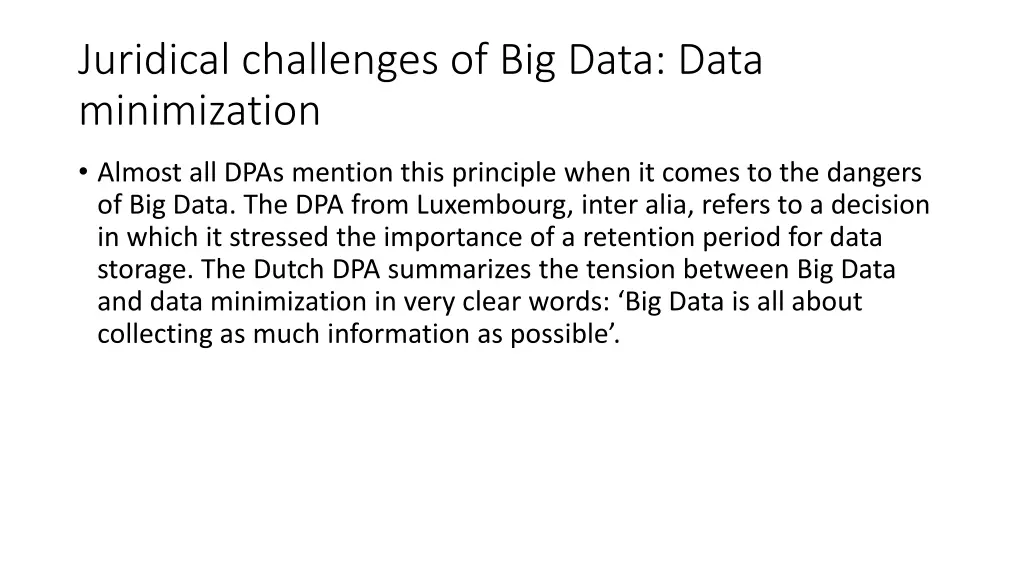 juridical challenges of big data data minimization 1