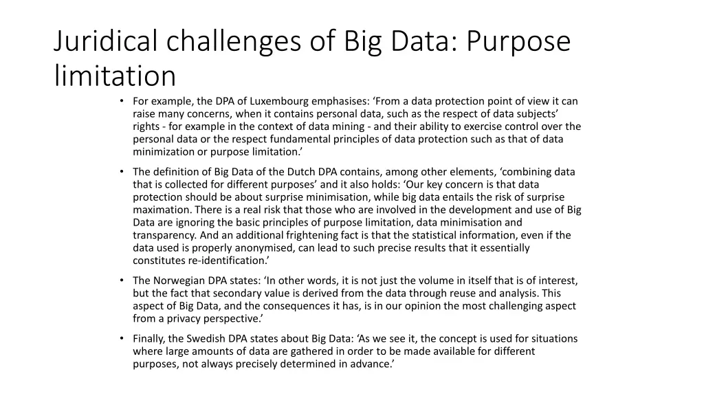 juridical challenges of big data purpose 4