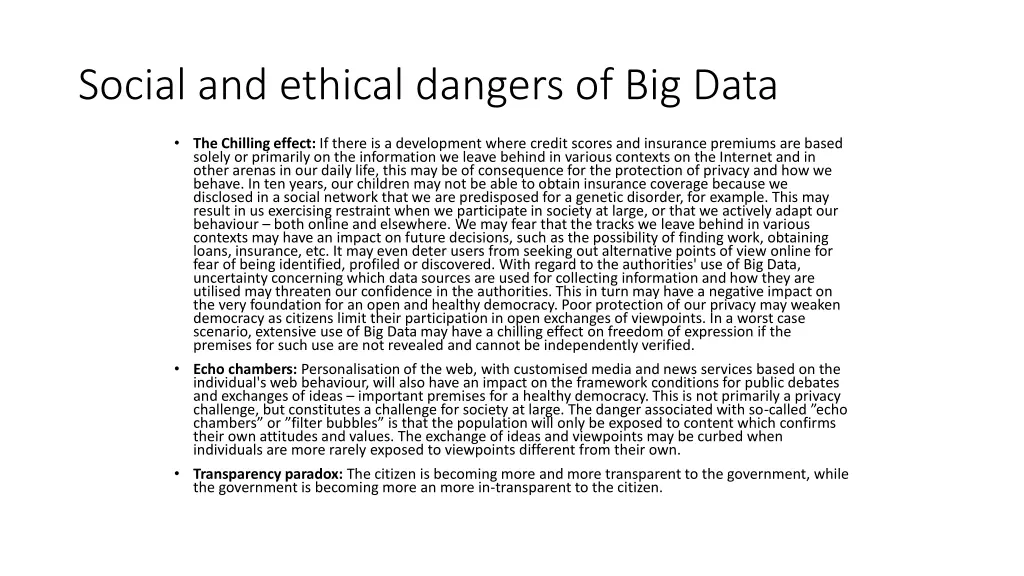 social and ethical dangers of big data 1