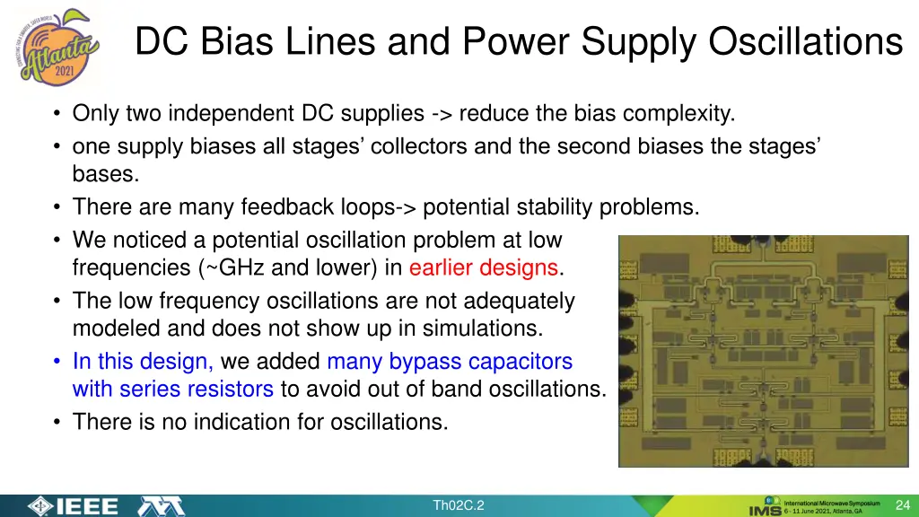 dc bias lines and power supply oscillations