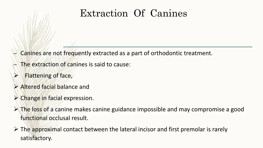 extraction of canines