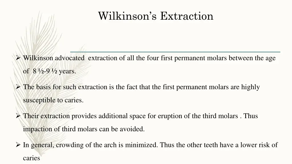 wilkinson s extraction