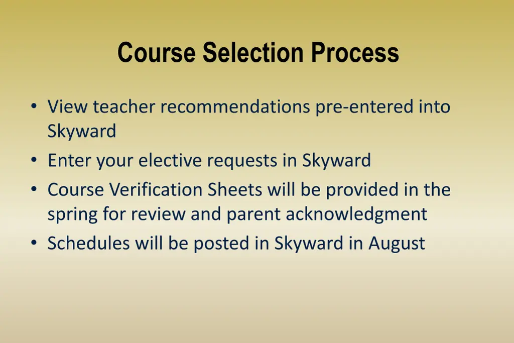 course selection process