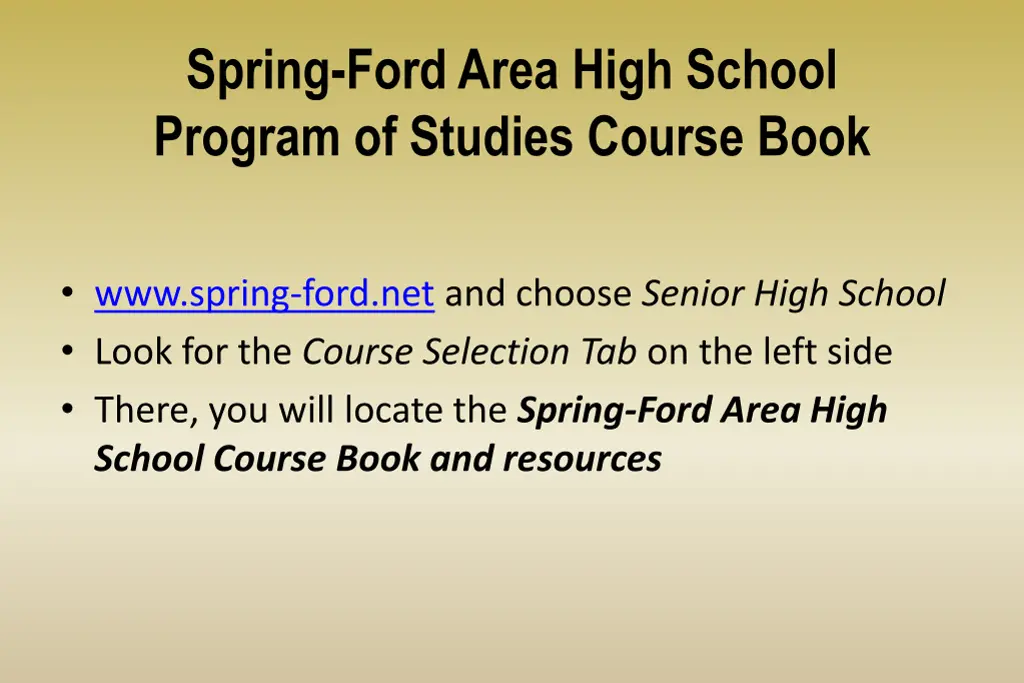 spring ford area high school program of studies