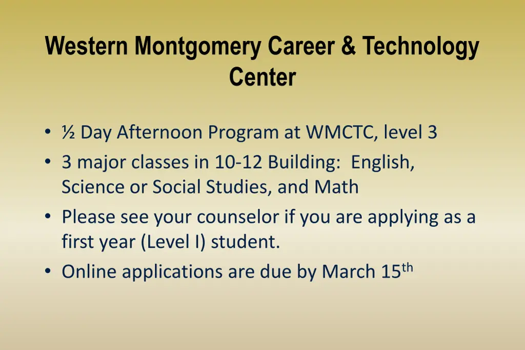 western montgomery career technology center