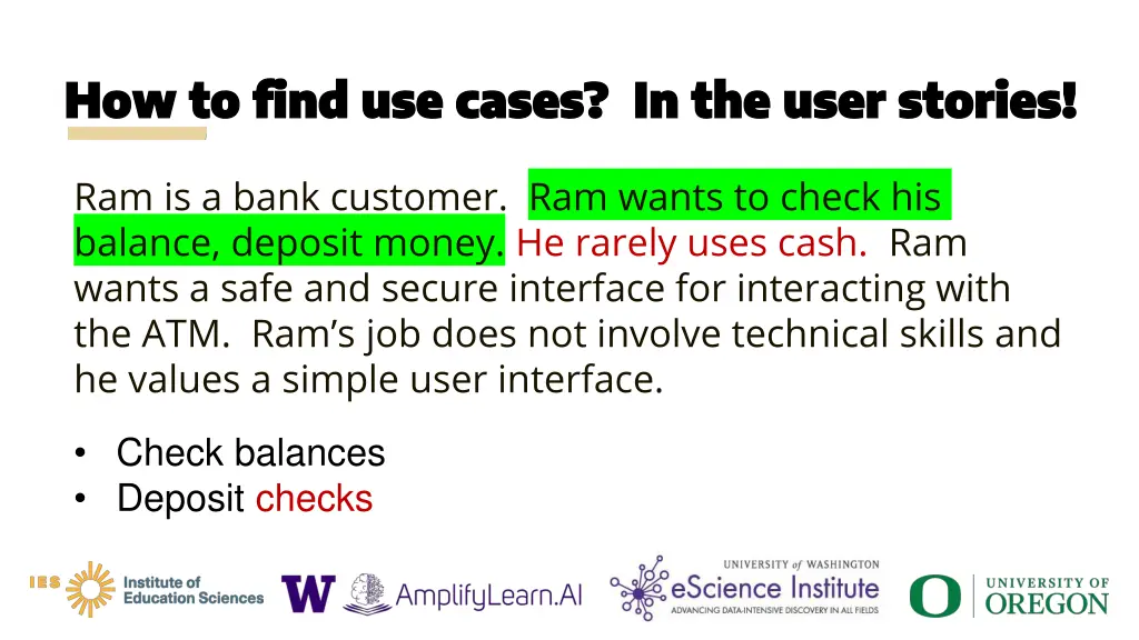 how to find use cases in the user stories