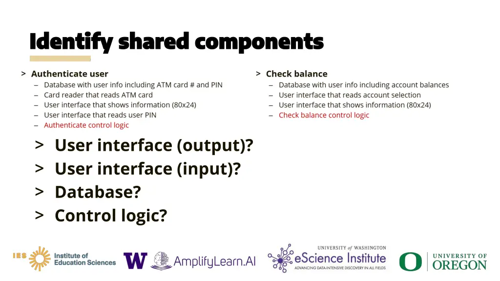 identify shared components identify shared