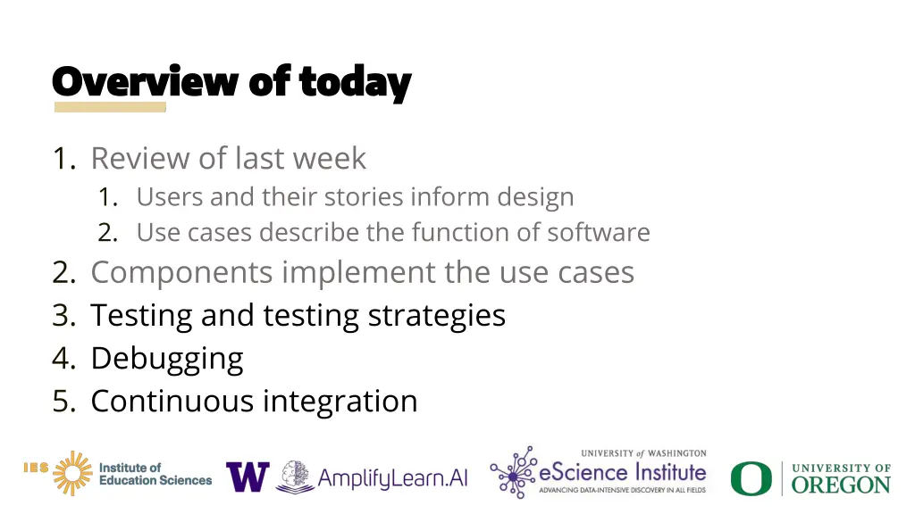 overview of today overview of today 1