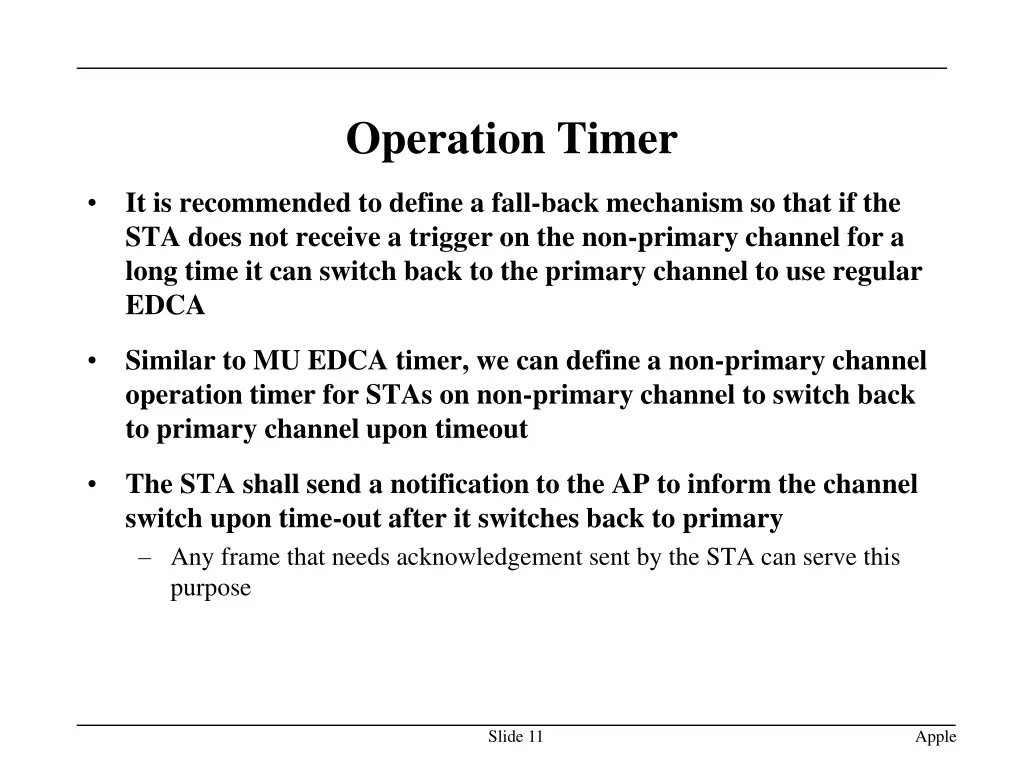 operation timer