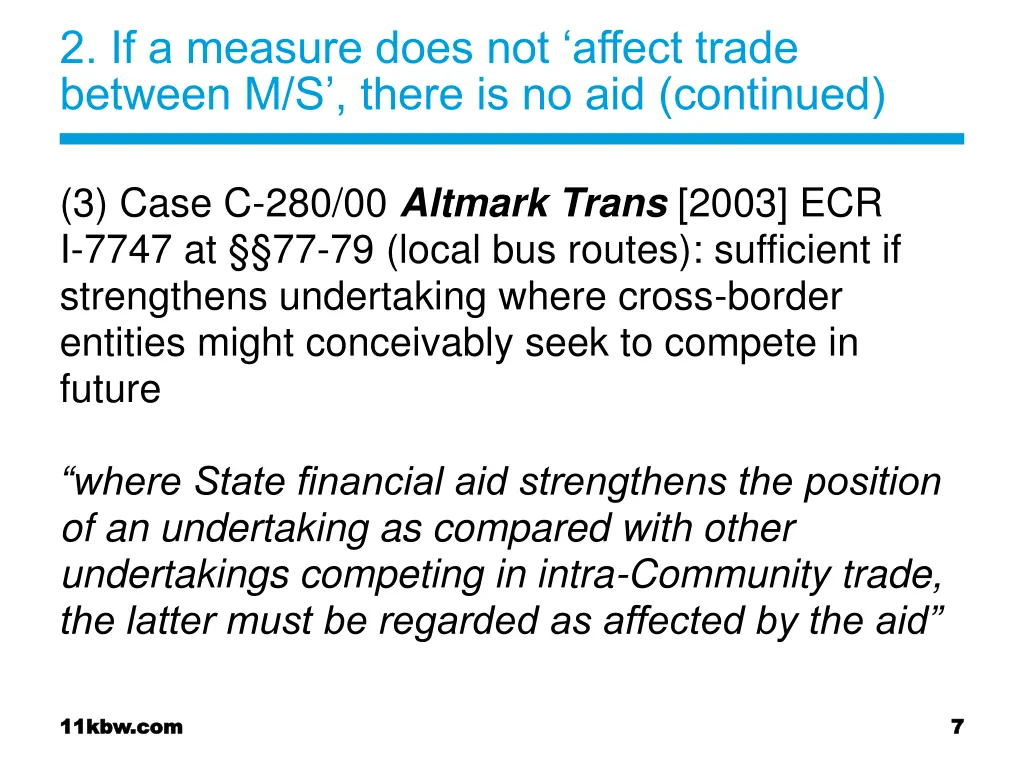 2 if a measure does not affect trade between 1