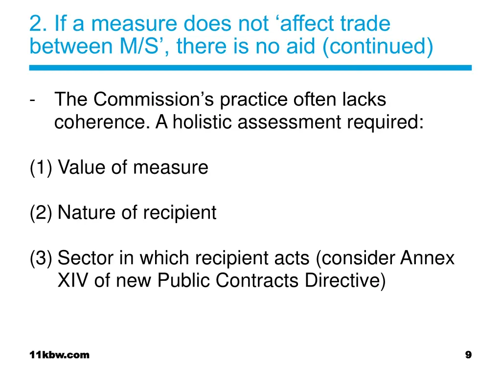 2 if a measure does not affect trade between 3