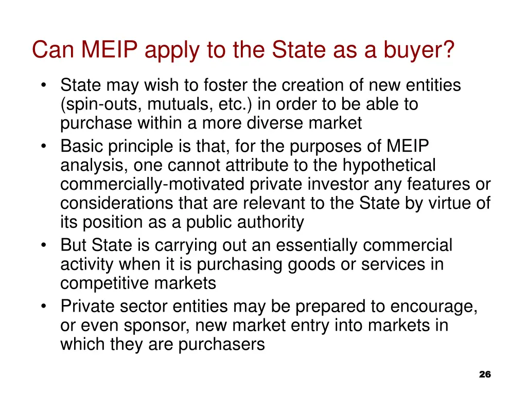 can meip apply to the state as a buyer