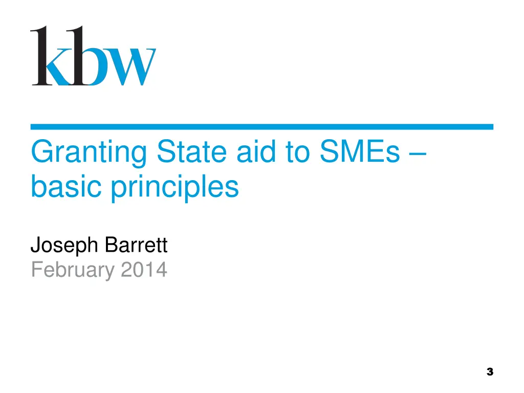 granting state aid to smes basic principles