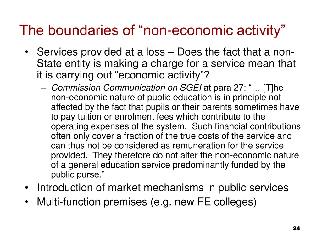 the boundaries of non economic activity